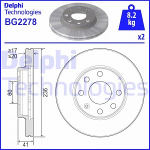 Тормозной диск BG2278 DELPHI