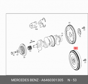 Маховик коленвала A6460301305 MERCEDES BENZ