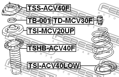 Пыльник амортизатора подвески TSHB-ACV40F FEBEST