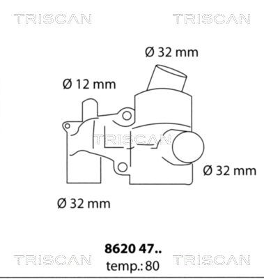 Термостат, охлаждающая жидкость 86204780 TRISCAN