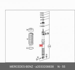 Амортизатор подвески A2033208838 MERCEDES BENZ