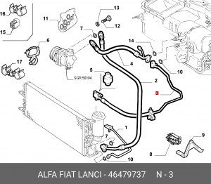 Трубопровод высокого / низкого давления, кондиционер 46479737 ALFA FIAT LANCIA