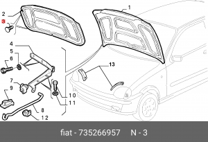 Клипса обшивки 735266957 ALFA FIAT LANCIA