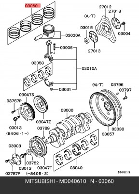 Поршневое кольцо MD040610 MITSUBISHI