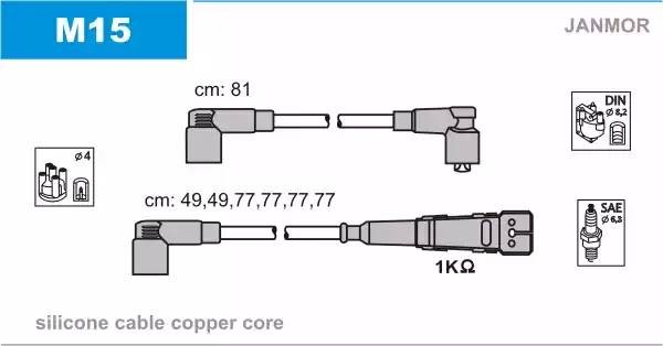 Ккомплект проводов зажигания M15 JANMOR