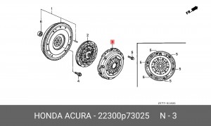 Нажимной диск сцепления 22300P73025 HONDA
