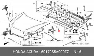 Шарнир, капот 60170S5A000ZZ HONDA