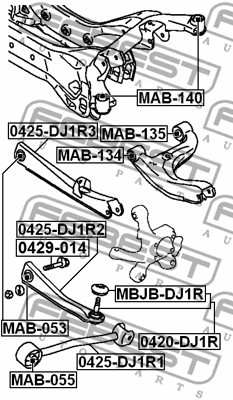Рычаг подвески 0425-DJ1R2 FEBEST