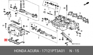 Прокладка, впускной коллектор; Прокладка, выпускной трубопровод 17121PT3A01 HONDA