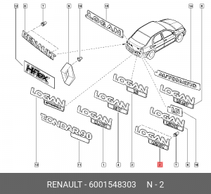 Эмблема 6001548303 RENAULT