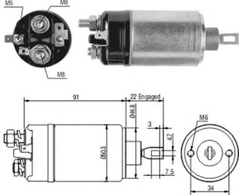Тяговое реле, стартер 940113050166 MAGNETI MARELLI