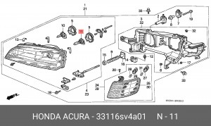 Лампа 33116SV4A01 HONDA