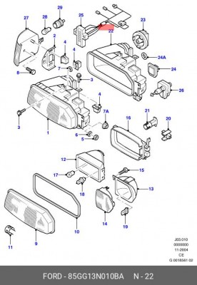 Корпус, основная фара 85GG13N010BA FORD
