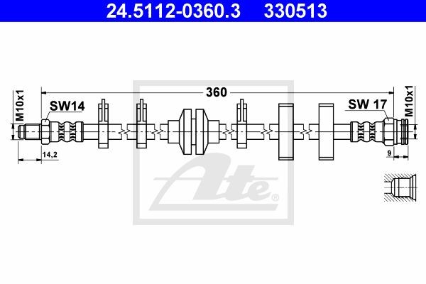 Тормозной шланг 24.5112-0360.3 ATE