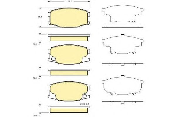 Комплект тормозных колодок, диско 6133889 GIRLING