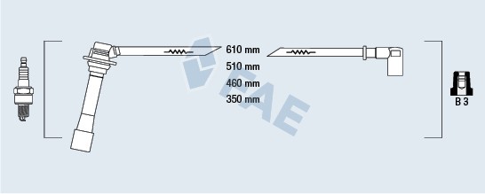 Ккомплект проводов зажигания 83261 FAE