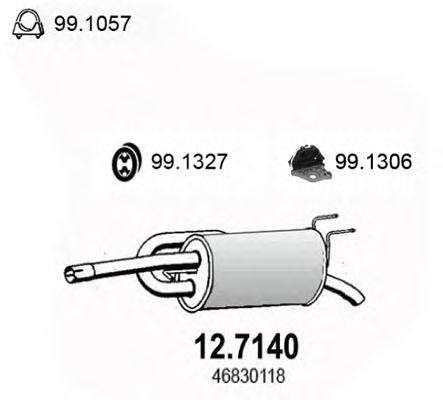 Глушитель выхлопных газов конечный 127140 ASSO