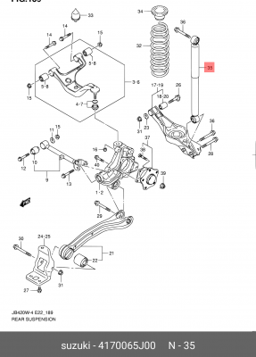 Амортизатор подвески 41700-65J00 SUZUKI