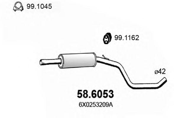 Средний глушитель выхлопных газов 586053 ASSO