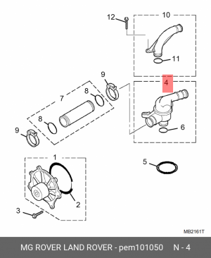 Термостат, охлаждающая жидкость PEM101050 MG ROVER LAND ROVER