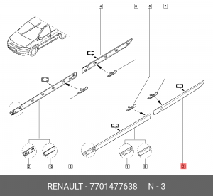 Молдинг двери 7701477638 RENAULT