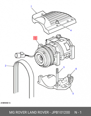 Компрессор, кондиционер JPB101200 MG ROVER LAND ROVER