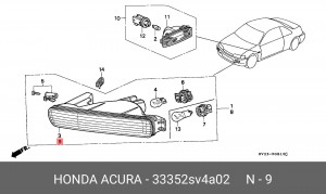 Фонарь указателя поворота 33352SV4A02 HONDA
