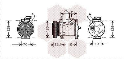 Компрессор, кондиционер 0700K094 VAN WEZEL