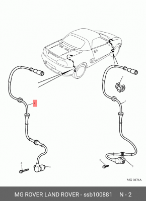 Датчик, частота вращения колеса SSB100881 MG ROVER LAND ROVER