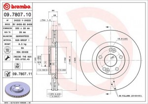 Тормозной диск 09.7807.10 BREMBO