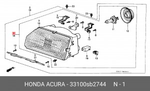 Основная фара 33100SB2744 HONDA