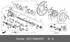 Поршень тормозного суппорта 43215SM4951 HONDA