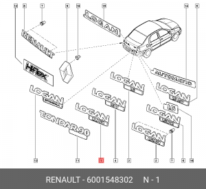 Эмблема 6001548302 RENAULT