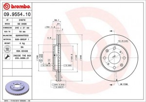 Тормозной диск 09.9554.10 BREMBO