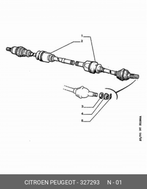 Приводной вал 3272 93 CITROEN PEUGEOT