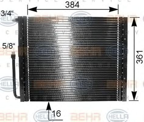 Конденсатор, кондиционер 8FC351038151 HELLA
