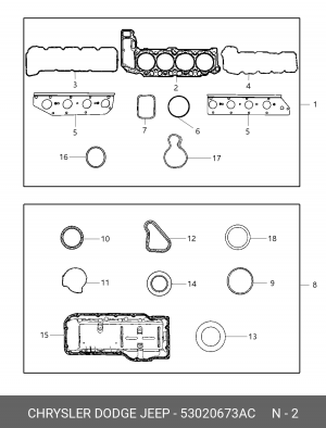 Прокладка, головка цилиндра 53020 673AC CHRYSLER