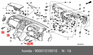 Болт крепления 90001S10010 HONDA