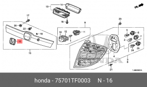 Эмблема 75701TF0003 HONDA