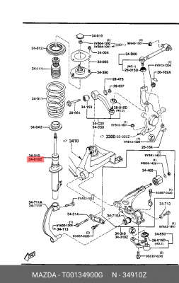 Деталь T00134900G MAZDA