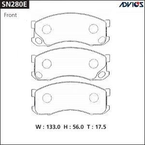 Колодки тормозные дисковые SN280E ADVICS
