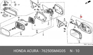 Наружное зеркало 76250SM4G05 HONDA