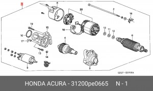 Стартер 31200PE0665 HONDA