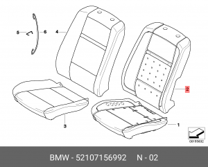 Набивка сиденья 52 10 7 156 992 BMW