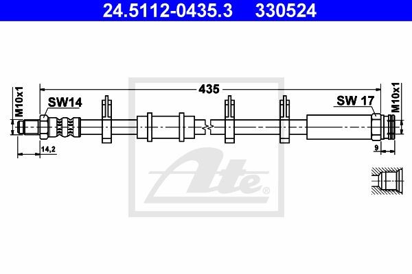 Тормозной шланг 24.5112-0435.3 ATE