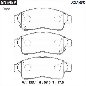 Колодки тормозные дисковые SN645P ADVICS