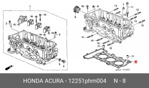 Прокладка, головка цилиндра 12251PHM004 HONDA