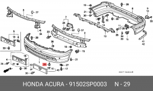 Клипса крепежная 91502SP0003 HONDA