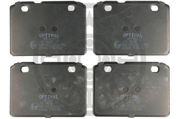 Комплект тормозных колодок, диско 9151 OPTIMAL