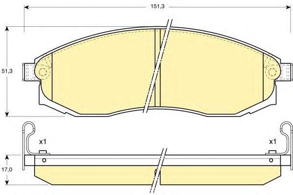 Комплект тормозных колодок, диско 6131249 GIRLING